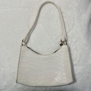 Small white bag, crocodile embossed, worn only once